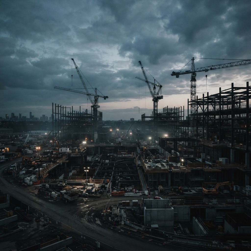 Industry hero — Construction & trades cinematic environmental shot.